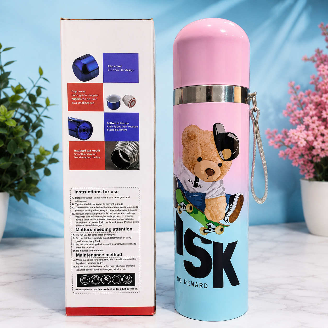 KIDS HOT & COLD PRINTED BOTTLE 500ML