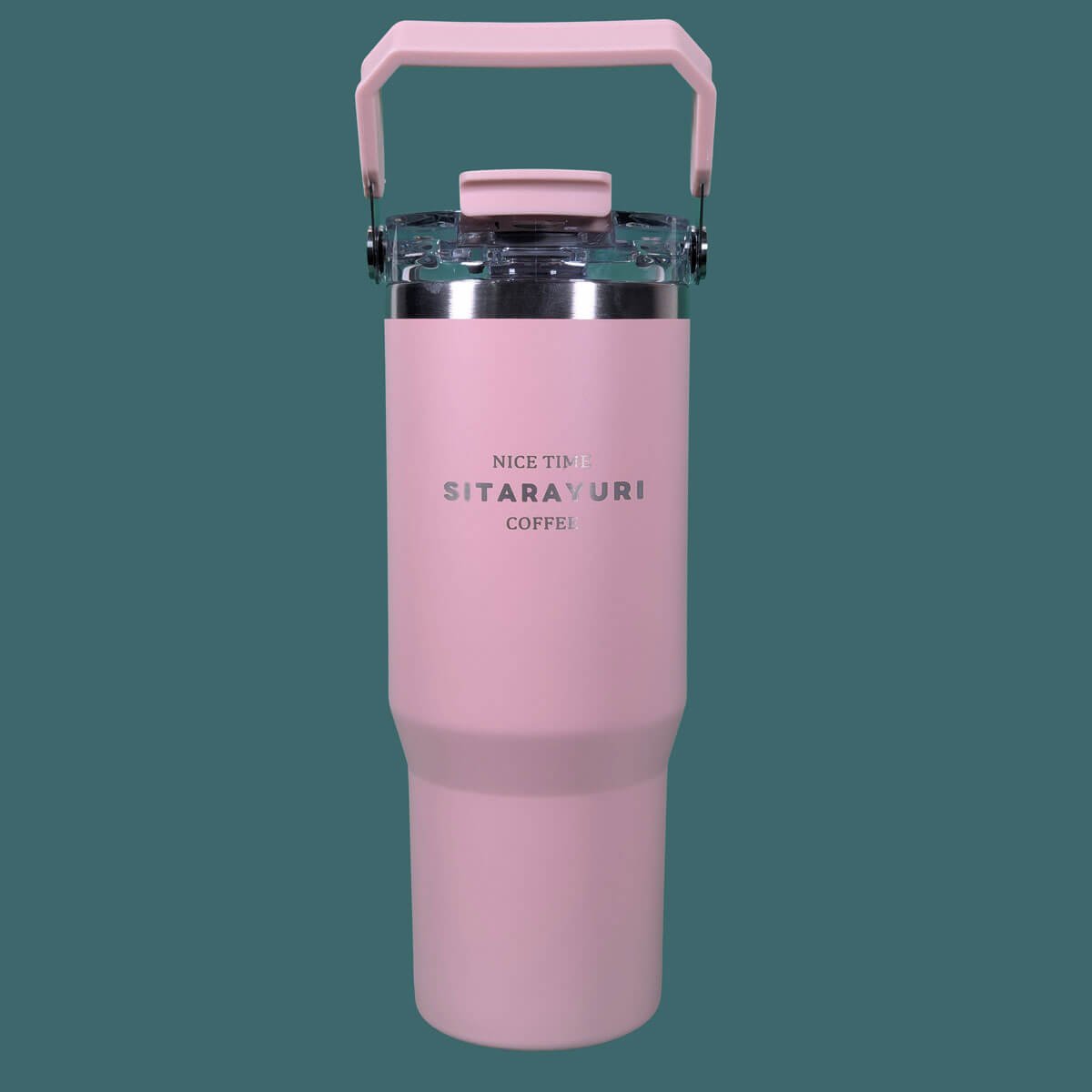 SITARAYURI Flip Straw Premium Tumbler Plain 900ML Tea Pink - Luxury Stainless Steel Insulated Bottle