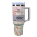 Stanley Premium Original Flower Printed Off White Tumbler – Luxury Insulated 40oz Bottle with Straw & Handle